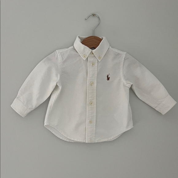 Ralph Lauren Other - Ralph Lauren White Button-Down Long Sleeve Cotton Shirt with Polo Pony Size 9M